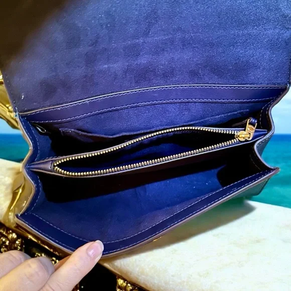 Rare! COACH Tilly Satchel 23 in Turquoise/Teal Colorblock - Picture 11 of 12